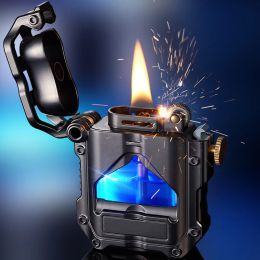 Personalized Mechanical Kerosene Lighter Metal Windproof Lighter Gadgets For Men Gift Cigarette Lighters Smoking Accessories