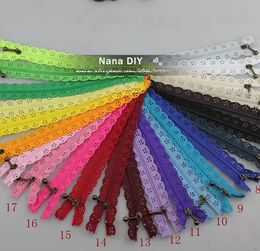 50 Pcs/lot wholesale 60cm Closed End Lace Zippers for sewing clothes DIY Handcraft jacket home Bags Garment Textile Accessory 240419