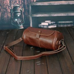 Bags Mens Gym Travel Leather Bag Vintage PU Leather Weekend Bag Hand Luggage For Men Large Capacity Portable Male Shoulder Bags
