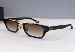 Square Aviation sunglasses Titanium Gold Metal BlackBrown Shaded Classic Sun Glasses for Men with Box6361716