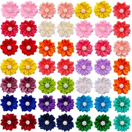 50100pcs Pet Dog Hair Bows Rubber Bands Pearl Flowers For Small Dogs Pets Grooming Accessories 240418