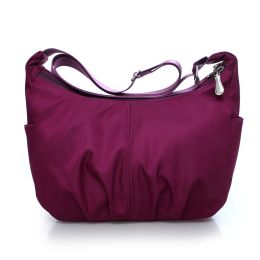 Bags Women's vintage purple waterproof nylon oxford fabric travel tote shoulder bag ladies women Messenger Bag Crossbody Bags