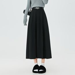 Skirts Retro Sweet And Spicy Style Pleated Skirt Female Preppy Short Fancy Slim Looking Mid Length Long