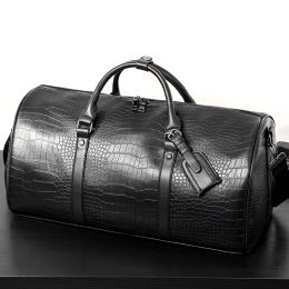 Briefcases 2023 New Fashion Men's Vintage Alligator Crocodile Pattern Leather Travel Bags Handbags Men Shoulder Messenger Laptop Bags