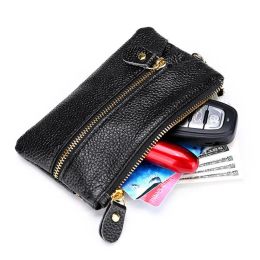 Wallets Genuine Cow Leather 6 Keychain Coin Purse Men Women Key Holder Organizer Money Pocket Key Wallet Housekeeper Key Case Card Bag