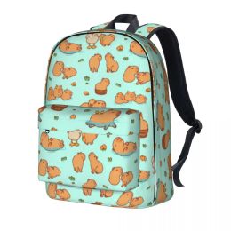 Backpacks Cute Capybara Backpack Giant Rodent Funny Outdoor Backpacks Student Elegant High School Bags Colourful Lightweight Rucksack