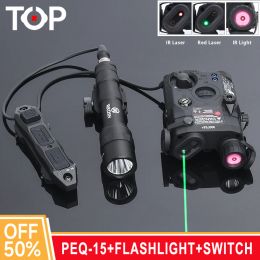 Scopes Tactical M300 M600Surefir Flashlight RedGreen IRLaser airsoft PEQ Infrared Illumination Indicator With Switch Weapon Hunting Set