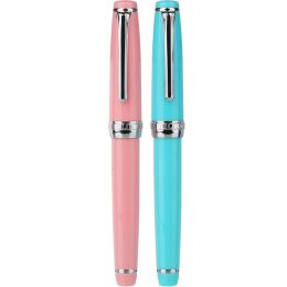 Pens Blue New MOON 1 Coral Acrylic Fountain Pen EF F B Nib Converter Writing Gifts school office students pens