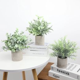 Artificial Potted Plants Eucalyptus Rosemary Desktop Mini Fake Green Plant for Home Office Study Room Decoration Bonsai 240407
