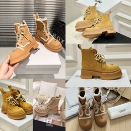 Designer Boots popular Trendy Women Short Booties Ankle Boot Luxury Soles Womens Thick Heel size 35-40 Chunky hiking Desert SMFK GAI