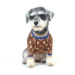 Dog Apparel Classic Large Designer Coat Winter Warm Knitted Sweater Cat Pets Apparels Fashion Clothes For Small Dogs Accessories Speci Dhu02