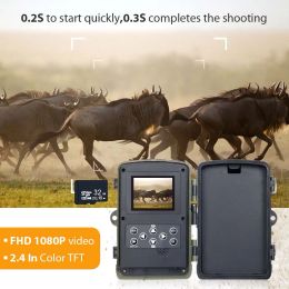 Cameras Outdoor HC801A 20MP HD 1080P Trail Hunting Camera New Button Wildlife Night Vision Viewer Surveillance Trap Game Waterproof Cam