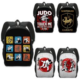 Backpacks Martial Arts Judo Jujitsu Karate Do Kendo Taekwondo Kanji Bushido Backpack Children School Bags for Teenager Rucksack Bookbag