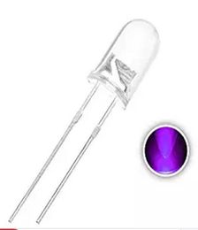 100pcs Ultra Bright 5mm LED Light Emitting Diode Lamp Purple UV Ultraviolet 395nm Water Clear Lens Round Transparent1222138