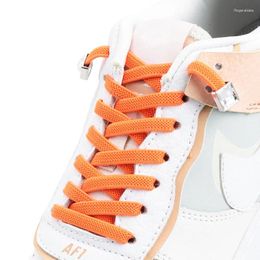 Shoe Parts 1 Pair Lazy Shoes Lace For Sneakers No Tie Shoelaces Elastic Quick Put On And Take Off Safety Flat Laces Diamond Metal Lock