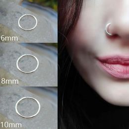 Fashion Stainless Steel Seamless Segment Rings Nose Hoops Ear Piercing Tragus Cartiliage Sexy Body Jewellery 240407
