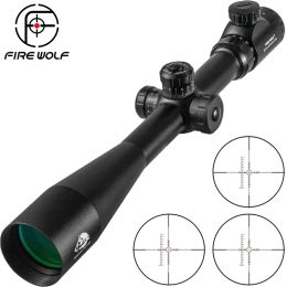 Scopes Fire Wolf 1040x50 E Scope Long Range Riflescope Side Wheel Parallax Optic Sight Rifle Hunting Scopes Sniper Rifle Sight