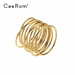 Cluster Rings CeeRom Winding Lines For Women Party Fashion Jewelry Gold Color Curved Knuckle Bagues Anillos Mujer