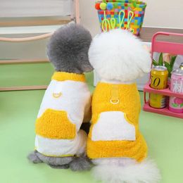 Dog Apparel Autumn And Winter Plush Warm Four-legged Pet Clothes Fashionable Contrasting Colour Stitching Costume Cute Leash Cat Clothing