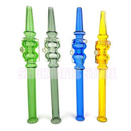 Latest Colourful Glass Pipes Philtre Freezable Handpipes Cigarette Holder Dabber Tips Portable Innovative Smoking Oil Rigs Straw Hand Tube Mouthpiece DHL