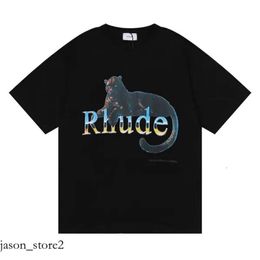 RH Designers Mens Rhude Embroidery T Shirts for Summer Mens Tops Letter Polos Shirt Womens Tshirts Clothing Short Sleeved Large 828