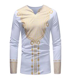 Men039s Shirt for African Clothes Print Dashiki Long Sleeve Dress 2019 News African Dresses for Women Male Fashion Bazin Clothi5829633