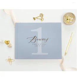 Party Supplies Personalize Guest Book Baby's First Birthday Gift Horizontal Names And Date Custom Gold Foil Pick Any Age Keepsake