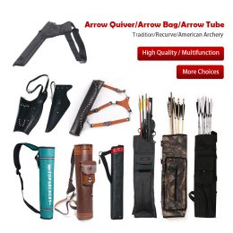 Packs Archery Arrow Quiver Bow Bag Leather Case Hunting Arrow Tube for Shooting Practise Outdoor Hunting