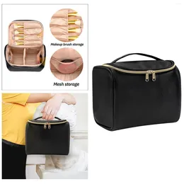 Cosmetic Bags Black Travel Makeup Bag Case Large Capacity Separate Compartment Shockproof