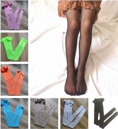 Sell Kids Girls Designer Socks Tights Toddler Baby Colourful Rhinestone Pantyhose Fishnet Leggings Girl Children Mesh Stockings7507072