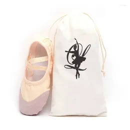Storage Bags Double Drawstring Ballet Dance Bag Canvas For Girls Ballerina Pointe Shoes Accessories