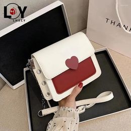 Shoulder Bags LHXCY High Quality Love Buckle White Crossbody Bag Korean Style Clamshell Pu Leather Purses And Handbags Simple Designer