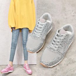Casual Shoes Comemore Autumn Women's Platform Trainers Ladies Silver Tenis Red Blue Pink Men Woman Sneakers Shining Glitter 43