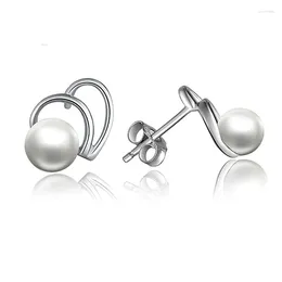 Stud Earrings Sinya Sterling Silver 925 Pearl Jewelry Earring Heart Design For Women Lover Mother Arrival Christmas Gifts