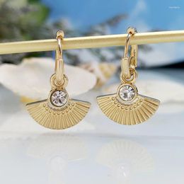 Dangle Earrings 2024 European And American Fashion Jewellery Fan-shaped Personality Zircon For Women Girlfriend's Gifts