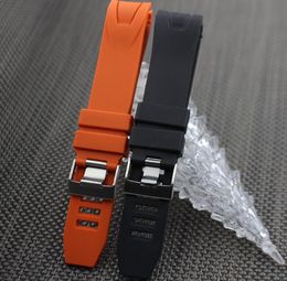 Watch Strap Bands Men Orange Black Waterproof Silicone Rubber Watchbands Bracelet Clasp Buckle For Omega PlanetOcean 20mm 22mm8002601