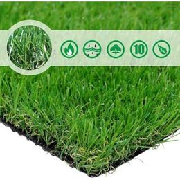 Decorative Flowers Grow 4'x13 Pad Artificial Realistic & Thick Fake Mat For Outdoor Garden Landscape Dog Synthetic Grass Rug Turf 4' X 13'