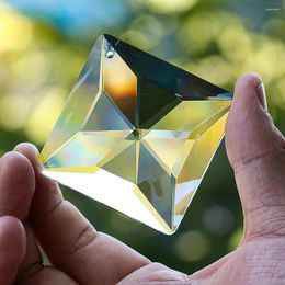 Decorative Figurines 50mm K9 Square Crystal Suncatcher Prisms Hanging Decor Clear Glass Faceted Rainbow Maker Lightcatcher Chandelier Parts