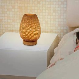 Table Lamps Bamboo Lampshade Accessories Decor NightStand Lamp Modern Lantern For Living Room Bedroom Restaurant Pography