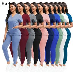 Scrubs Women Beauty SPA Uniform Pet Clinic Store Veterinary Dentistry Work Clothes Set High-quality Nurse Uniform Unisex 240418