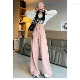 Women's Jeans Retro Wide Leg Denim Pants For Women With High Waistline And Drape Straight Loose Pear Shaped Slimming