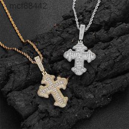 Hip Hop Cross Zircon Pendant Accessories Personalized Jewelry Mens Necklace