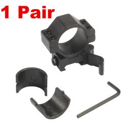 Scopes 1 Pair 2 Pcs Hunting 30mm / 25.4mm QD Scope Mount Ring Adapter 20mm Rail Weaver Picatinny Quick Release Flashlight Laser Pistol