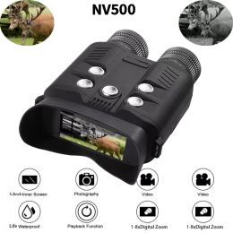 Cameras Digital HD Night Vision Binoculars Window Screen 500M IR LED Focus Far Near Adjustable Image Video Camera for Hunting Observe