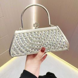 Evening Bag Diagonal Cross Banquet Bag with Diamond Inlaid Small Bag Women's Specialty Evening Dress Handbag Shoulder