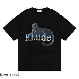 RH Designers Mens Rhude Embroidery T Shirts for Summer Mens Tops Letter Polos Shirt Womens Tshirts Clothing Short Sleeved Large 434