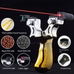 Scopes Powerful Laser Slingshot High Precision Outdoor Hunting Resin Slingshot with Rubber Band Shooting Toy Game Accessories