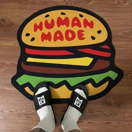 Carpets Welcome Cartoon 3D Food Floor Carpet Delicious Hamburgers Prints Rugs Casa Sala For Home Living Room Non-slip Mats