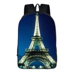 Bags Eiffel Tower 3D Print Book Bags for Teenagers Boys Girls School Bags Travel Bag Backpack Stylish Elementary Children School Bag