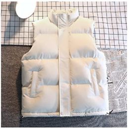 Men's Vests 2024 Autumn Winter Men Women Fashion Sleeveless Jackets Solid Color Warm Thick Black And White Lovers' Waistcoat Clothing